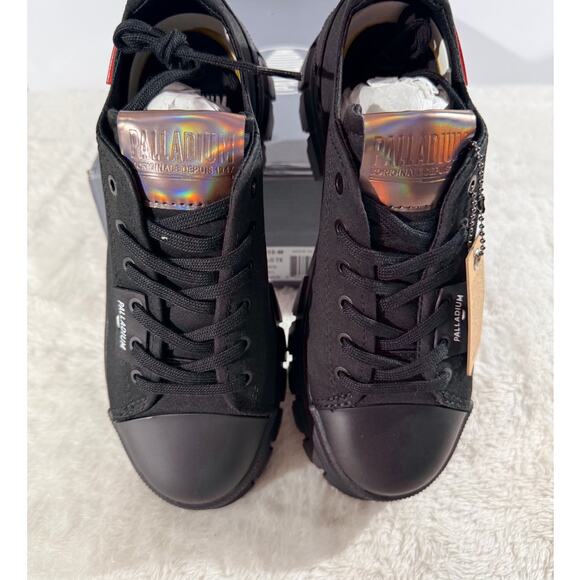 Palladium Revolt Lo Tx Blk/Blk Lug Platform Heel Combat Style New in Box - Picture 2 of 6